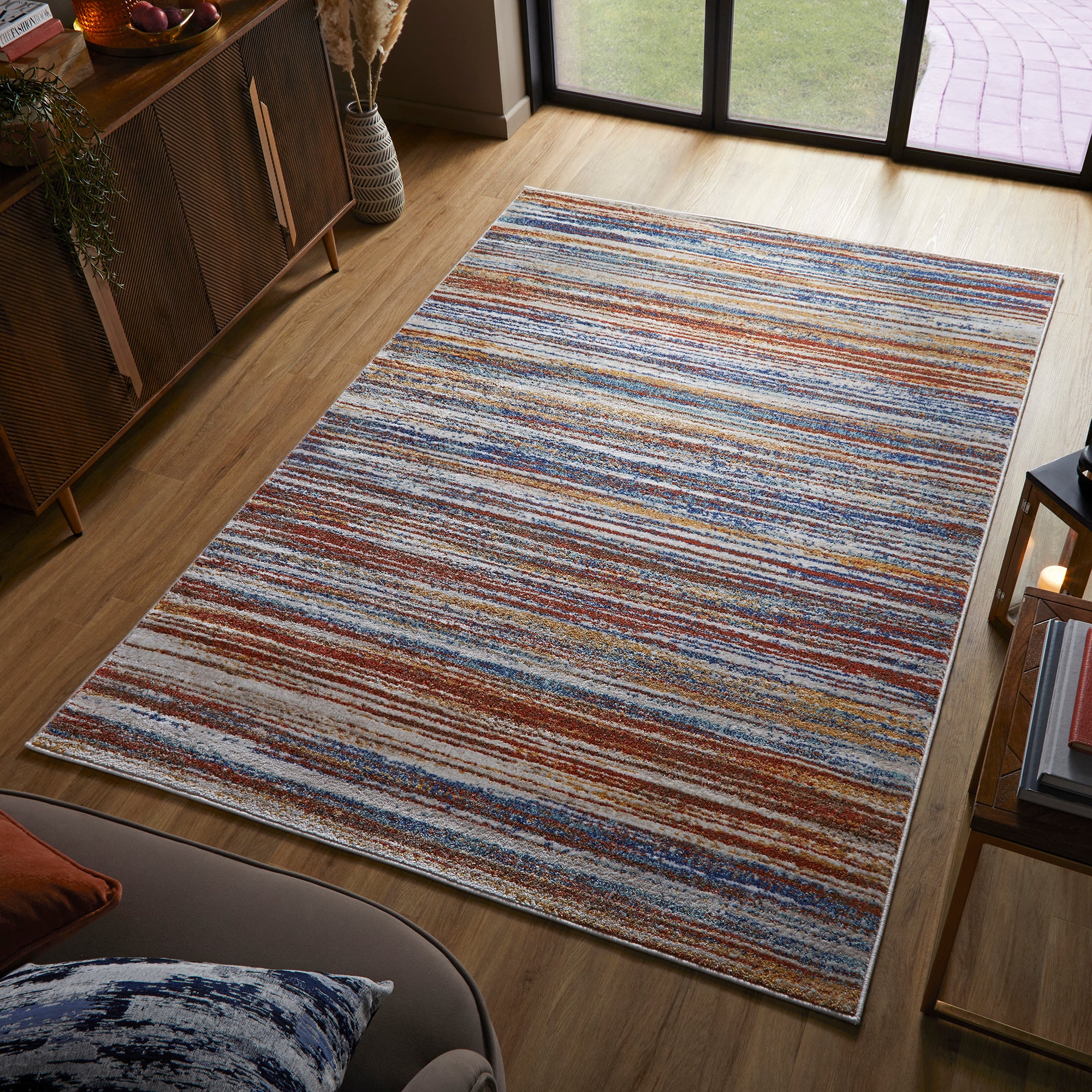 Nadia Stripe Rug MultiColoured