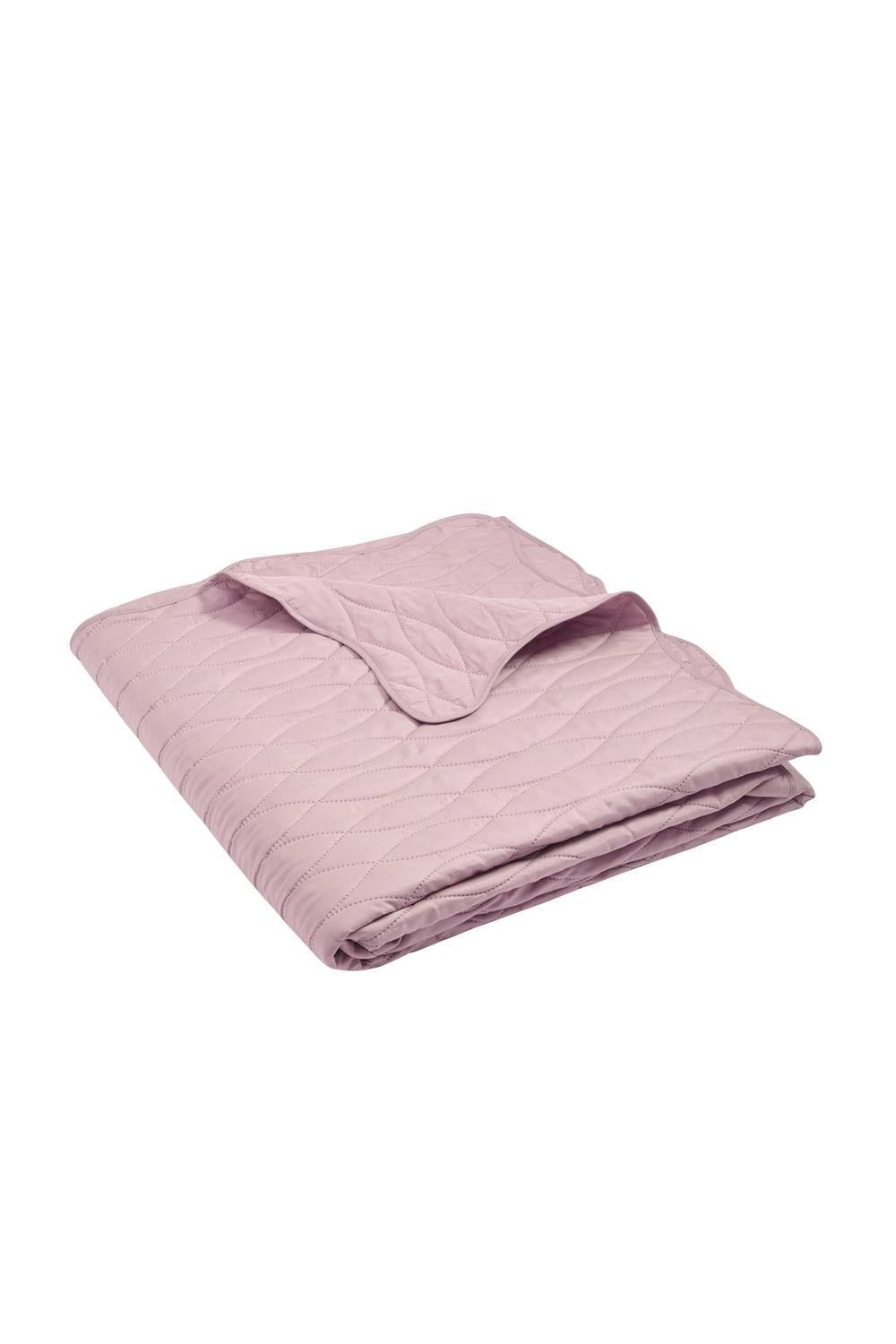 Catherine Lansfield 'Scallop Waves' Quilted Bedspread in Pink 3
