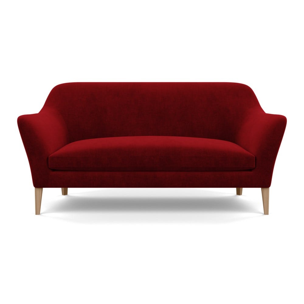 Heal's Wallis 3 Seater Sofa Smart Luxe Velvet Mulberry Tinted Ash Feet 2