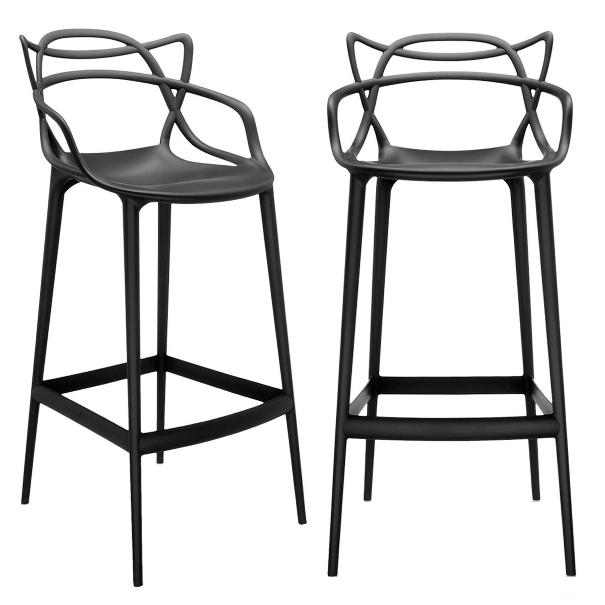 Pair of Kartell Masters Bar Stools Black