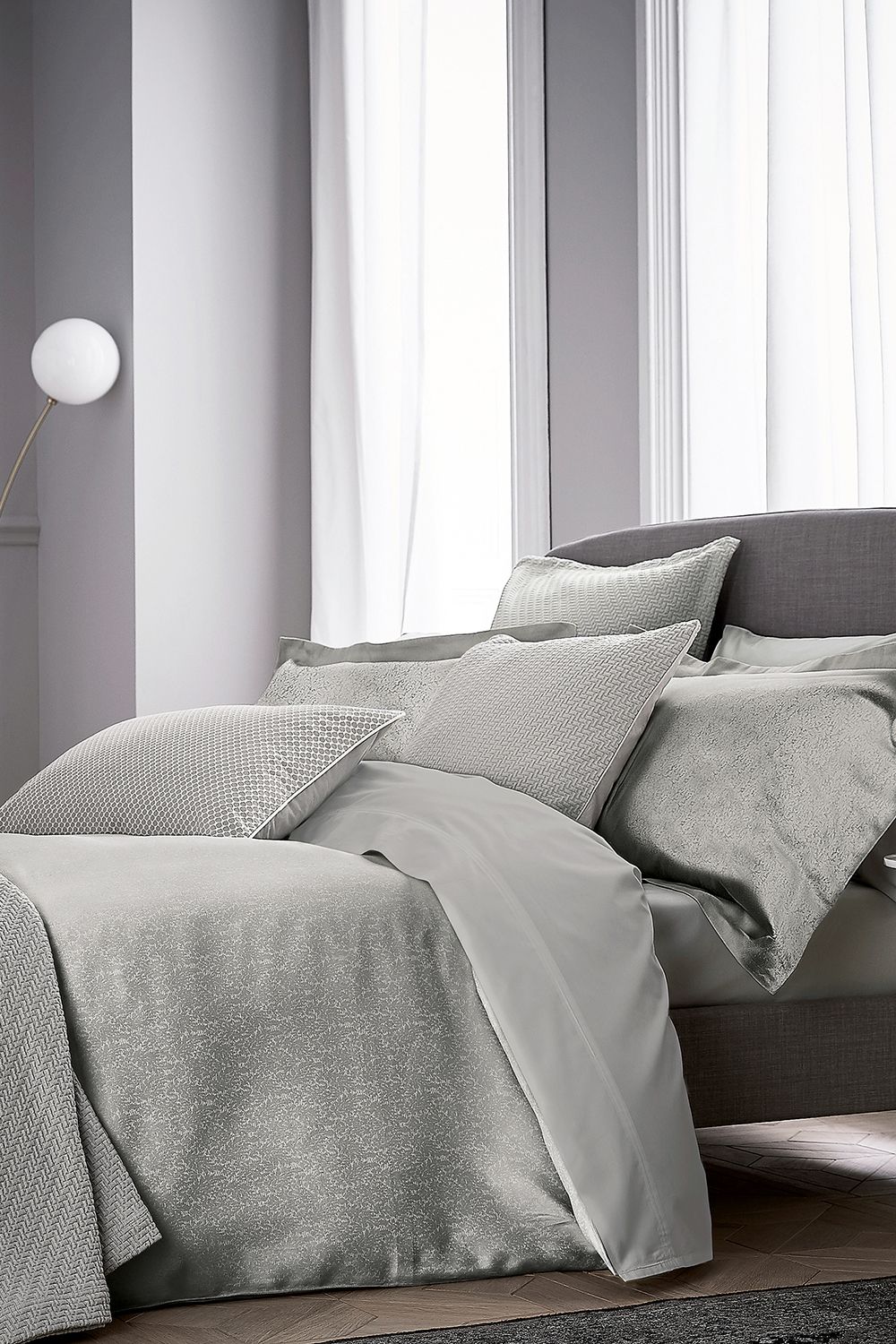 1951 'Tahra' Cotton Duvet Cover in Silver