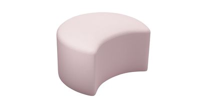 Luna Half Moon Footstool in Powder Pink Brushed Linen Cotton - sofa.com