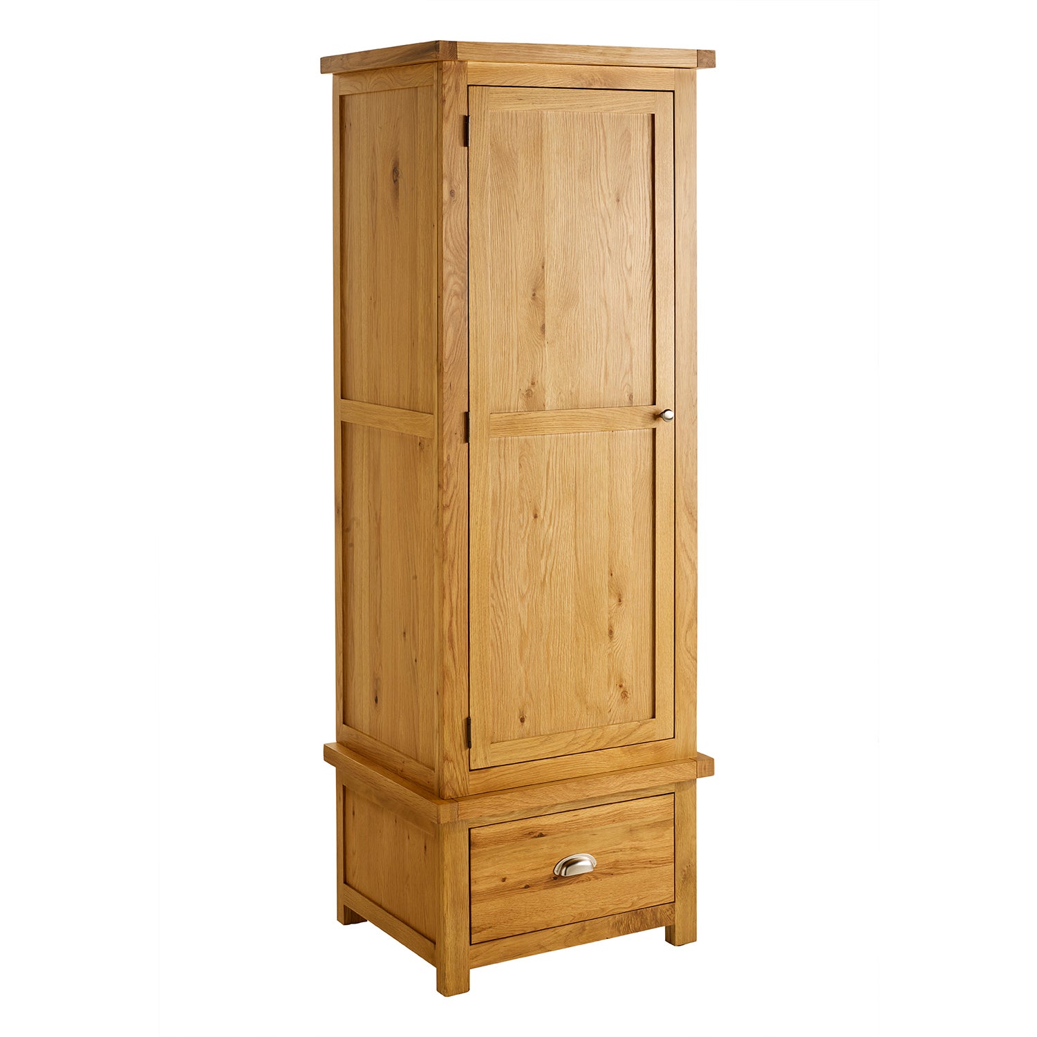 Woburn Oak 1 Door 1 Drawer Wardrobe Brown