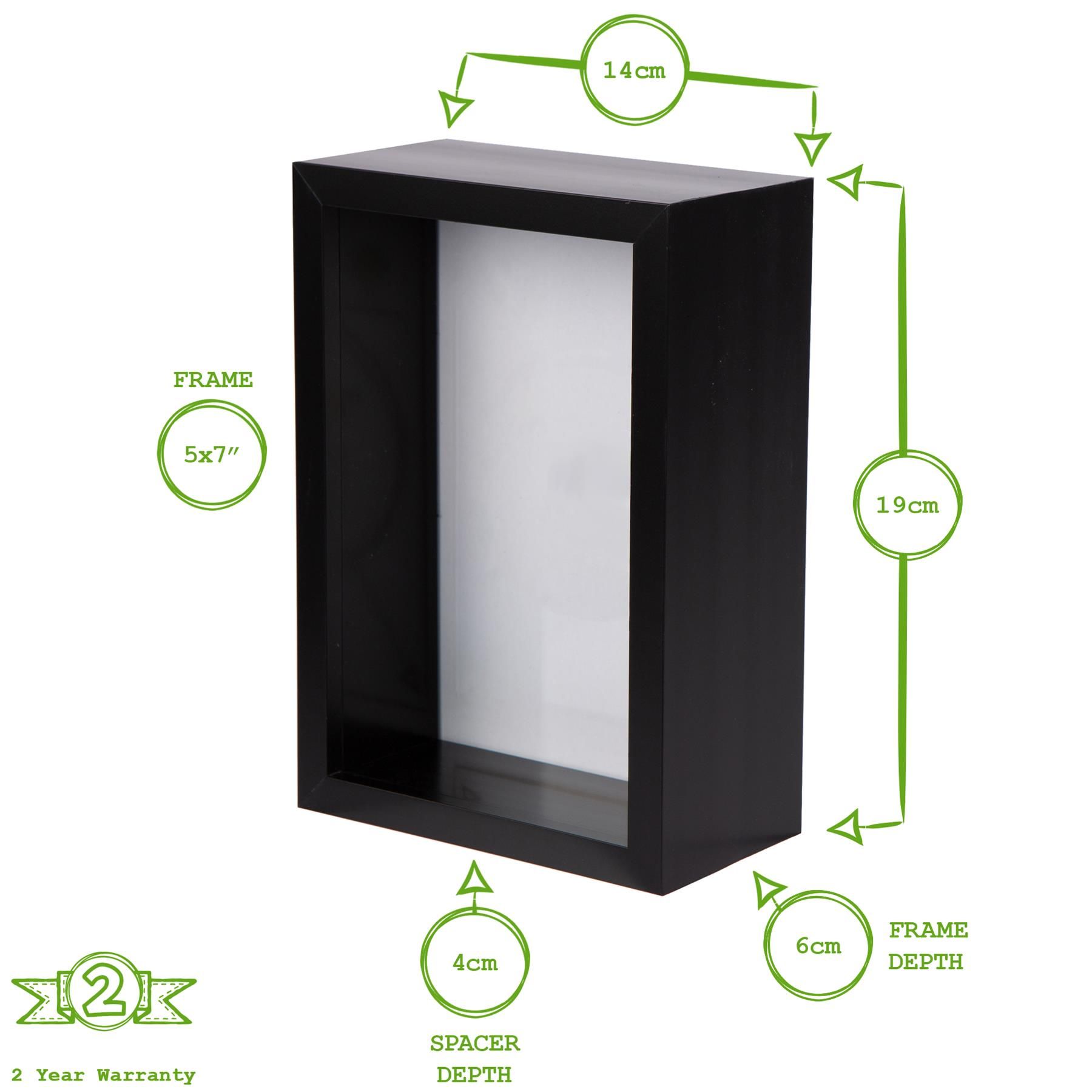 Nicola Spring 3D Deep Box Photo Frames - 5 x 7" - Pack of 5 in White 4
