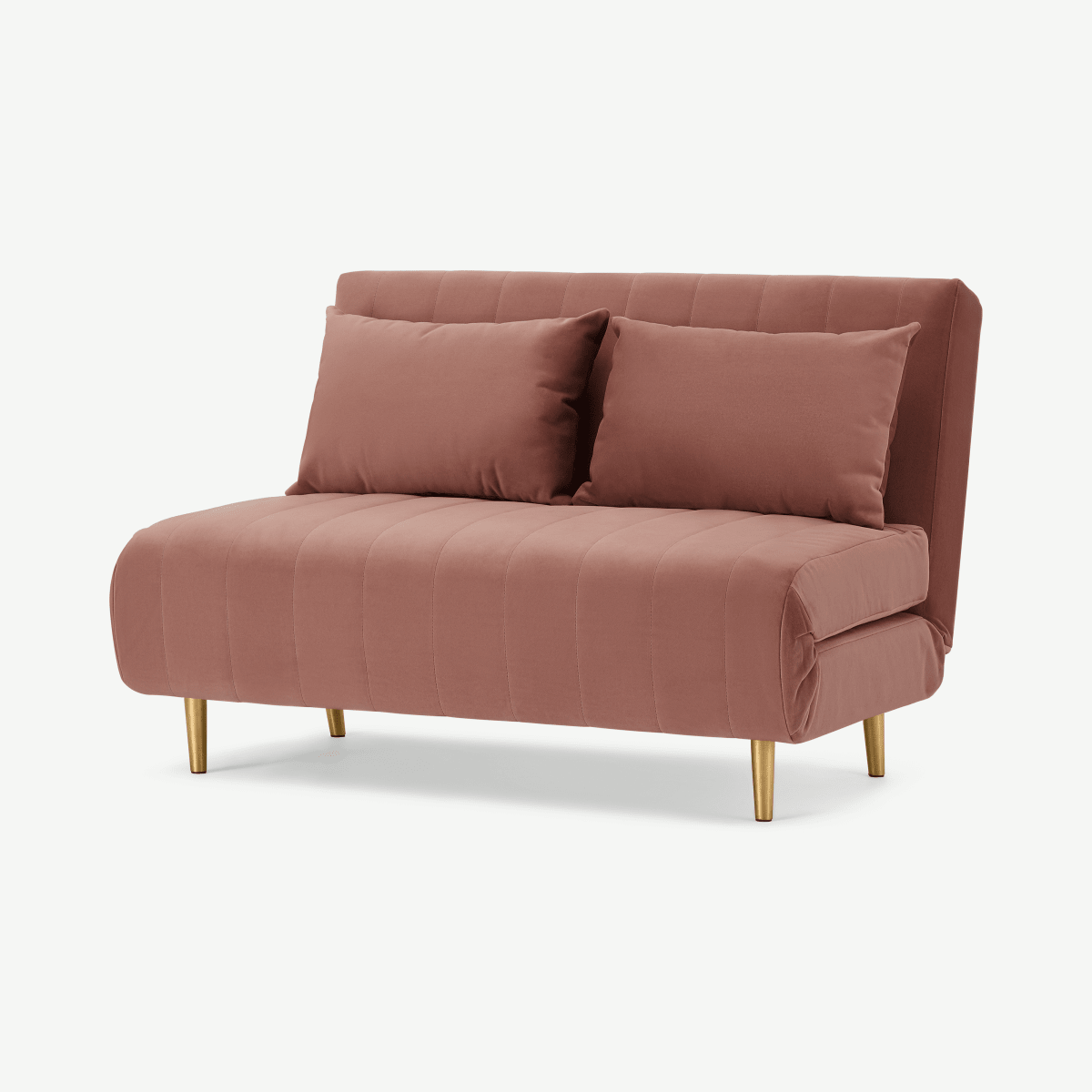 Bessie Small Sofa Bed, Blush Pink Velvet