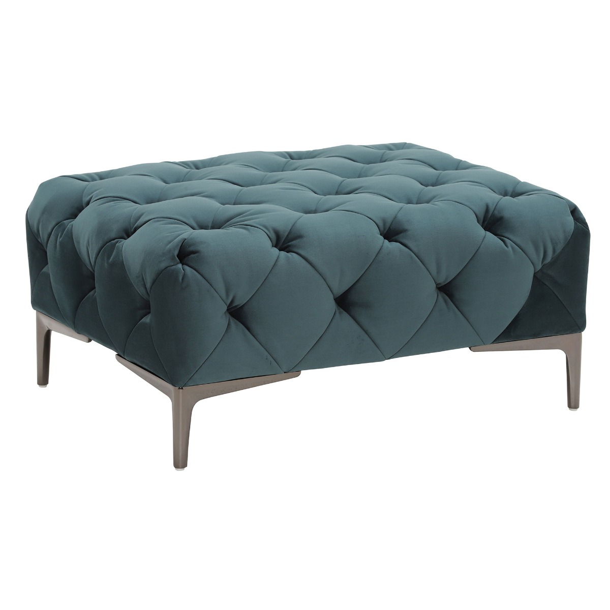 Sophia Velvet Footstool, Teal