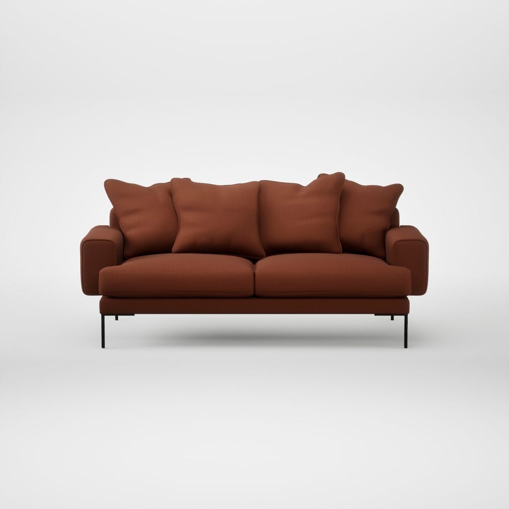Heal's Torrington 3 Seater Sofa Smart Cotton Linen Rust Black Feet 2