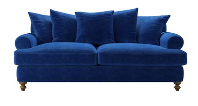 Teddy 3 Seat Sofa Bed in Cobalt Smart Velvet - sofa.com