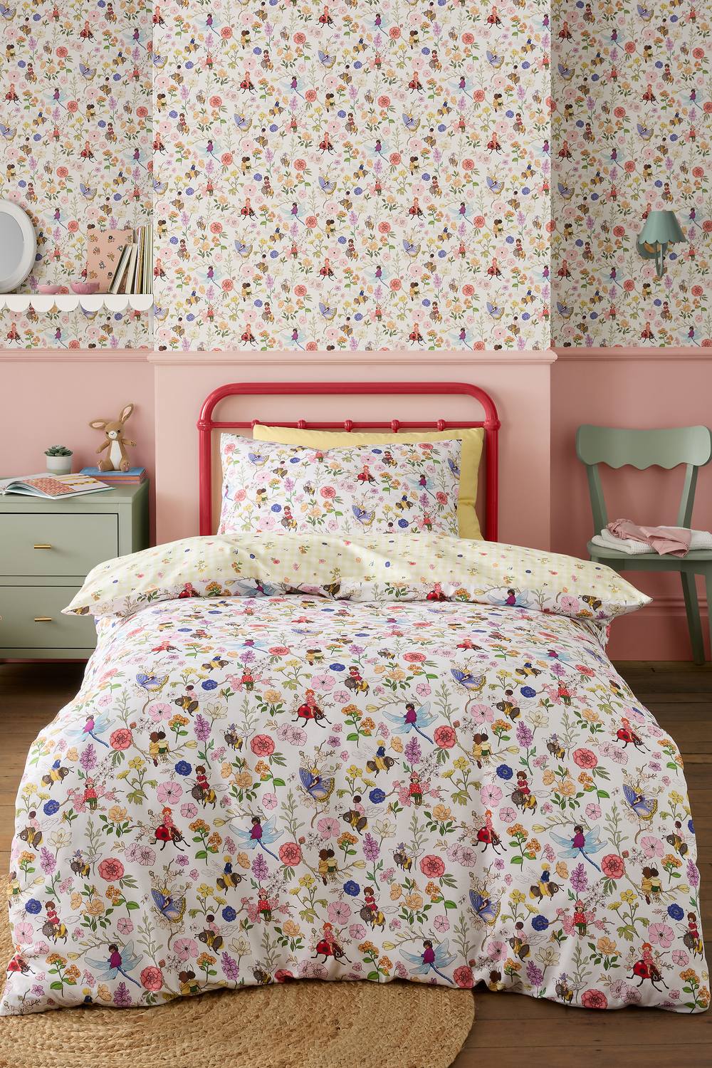 Belle & Boo 'Garden Friends' Reversible Cotton Duvet Cover Set in White