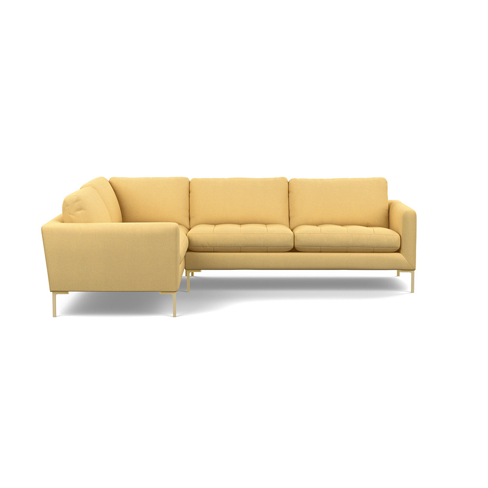 Heal's Eton Left Hand Facing Corner Sofa Tejo Recycled Ochre Brass Feet