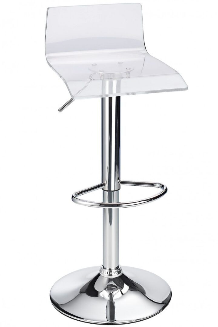 netfurniture Wye Transparent Acrylic Adjustable Breakfast Bar Stool - Clear