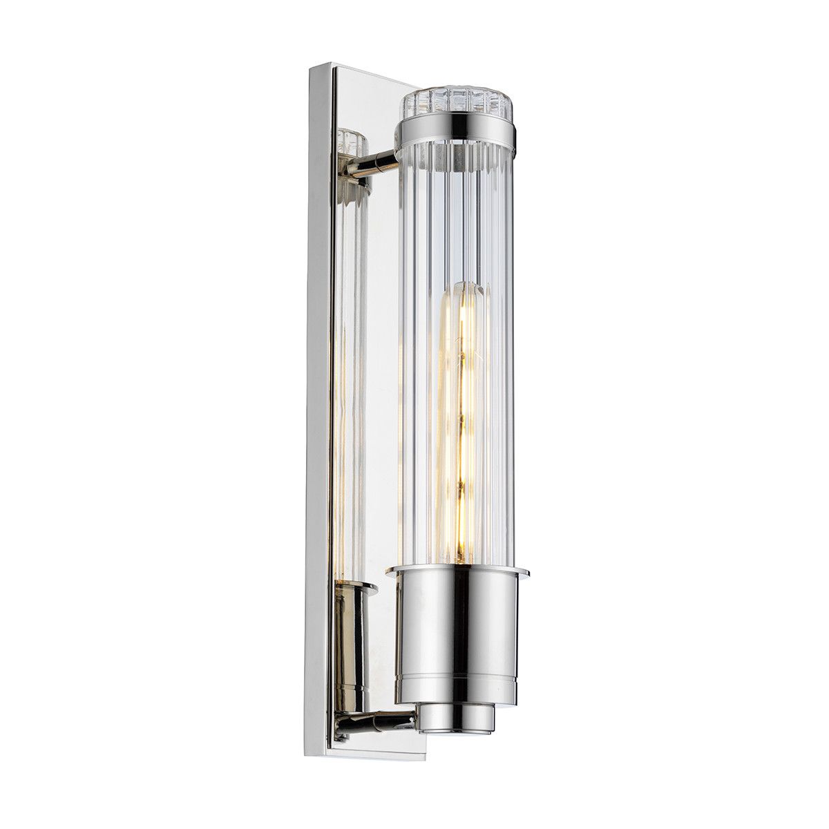 Netlighting Wellington 1 Light Wall Light Polished Chrome IP44 in Grey