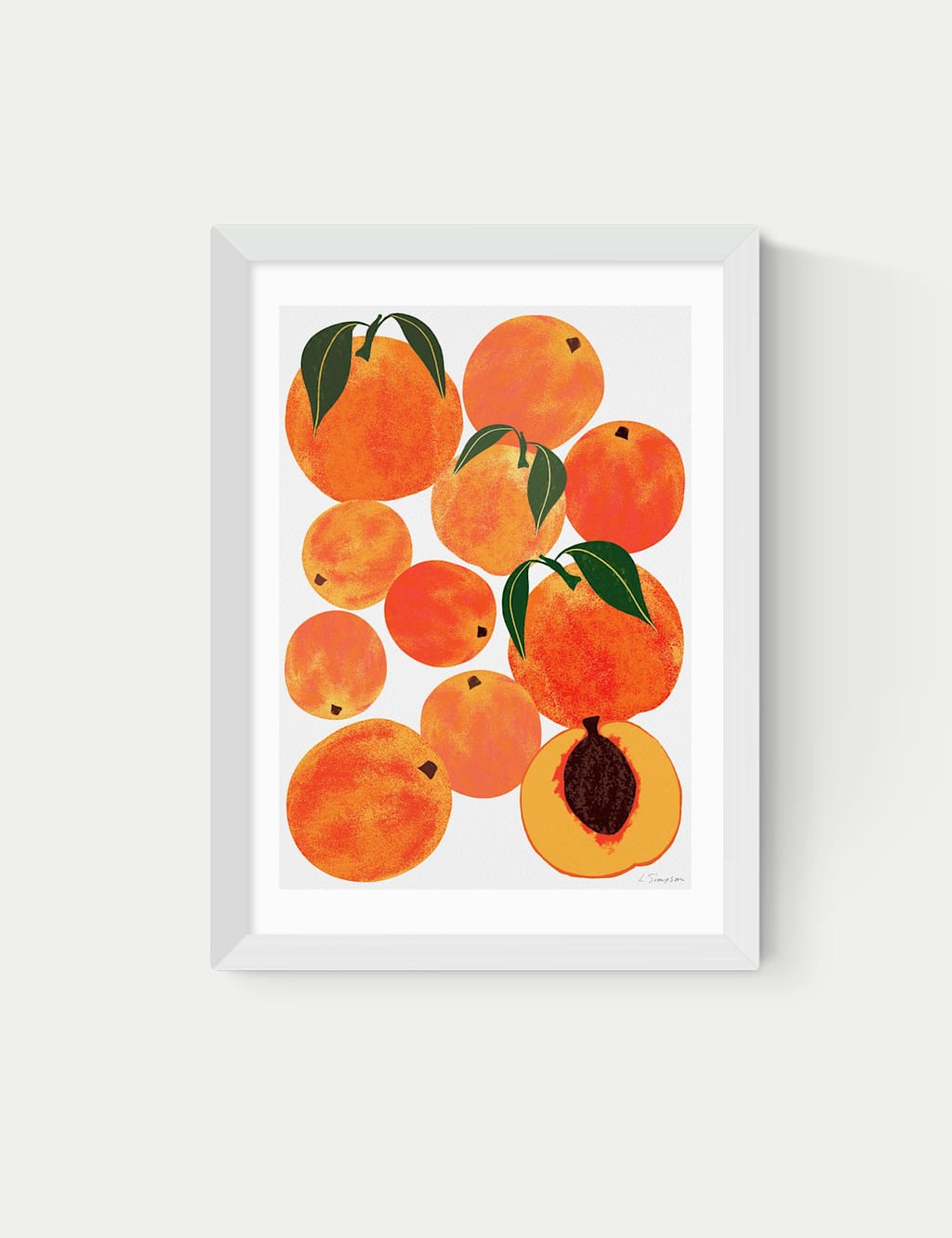 East End Prints Peach Harvest Framed Art Print White
