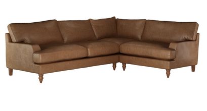 Isla Asym. Crn: LHF 2.5 Seat w RHF Loveseat in Tan Vintage Leather - sofa.com