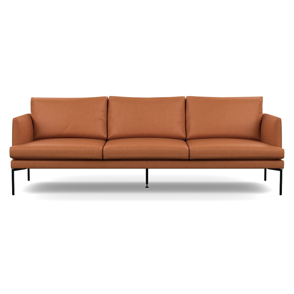 Heal's Matera 4 Seater Linea Leather 680 Black Feet