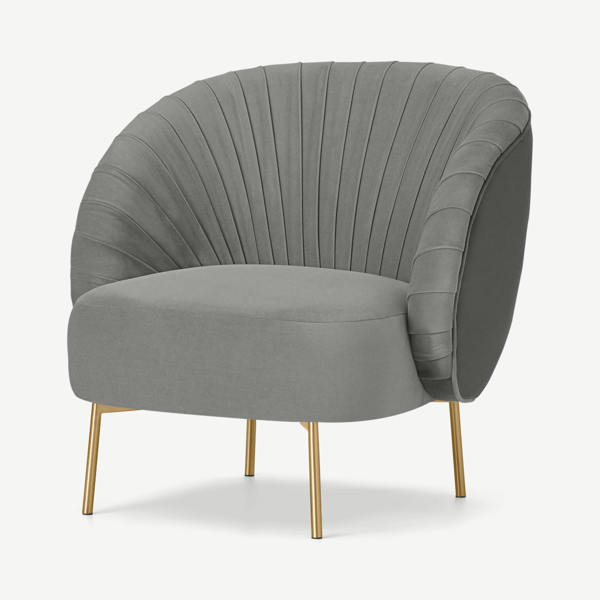 Ilana Accent Armchair, Light Grey Velvet