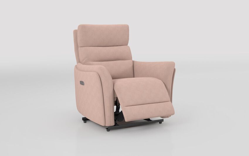Pink Fabric Cleveley Power Recliner Chair with Power Head Tilt