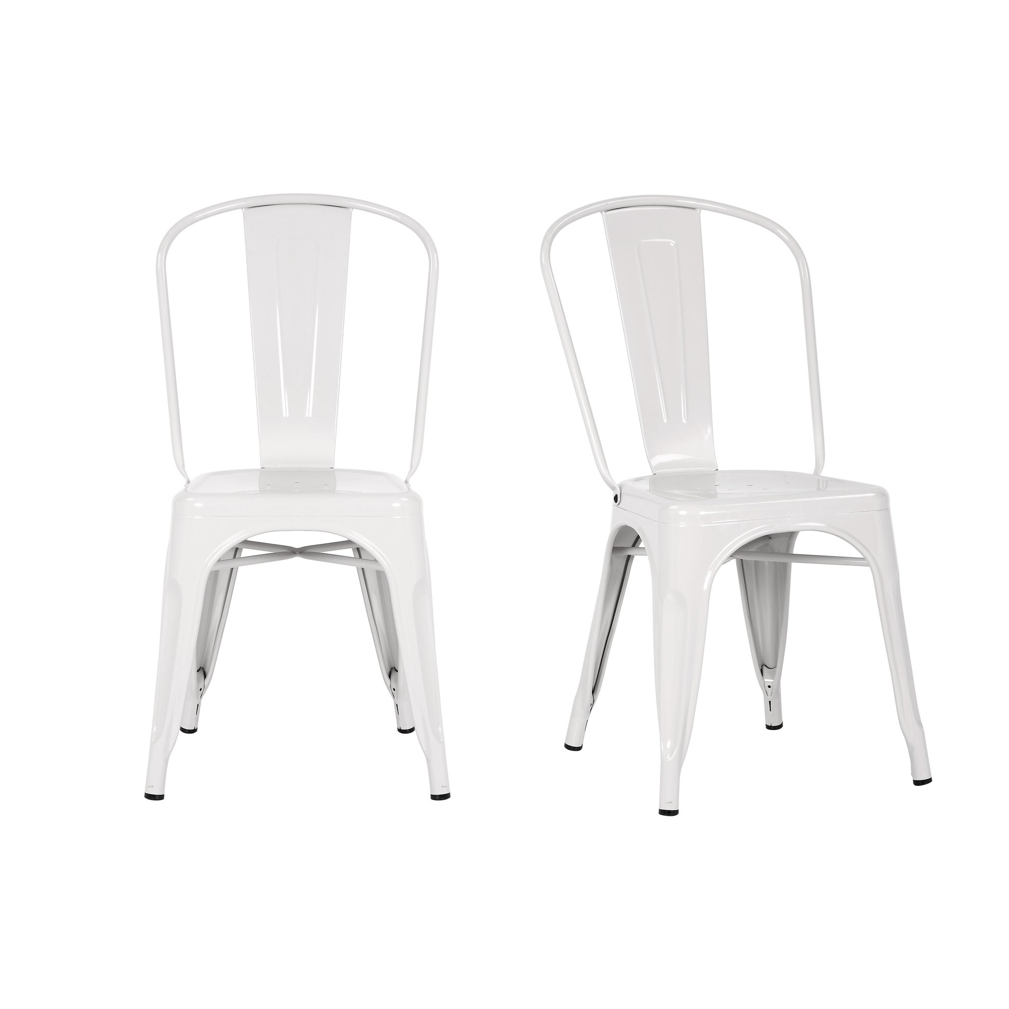Daxton Set of 2 Metal Chairs White