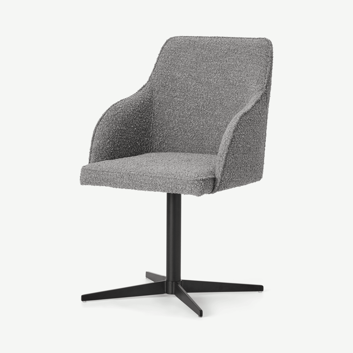 Keira Office Chair, Steel Boucle & Black