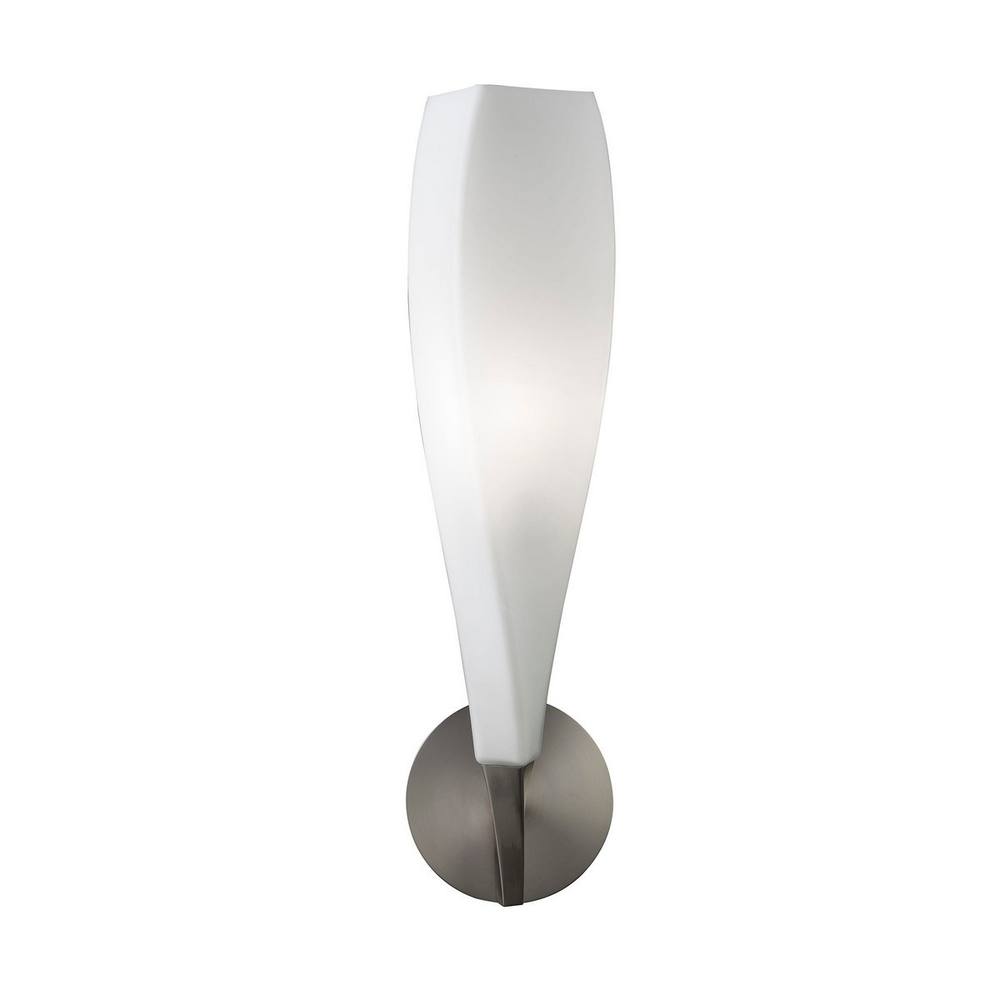 Netlighting Neo Wall Lamp Switched 1 Light E27 Satin NickelFrosted White Glass in Grey