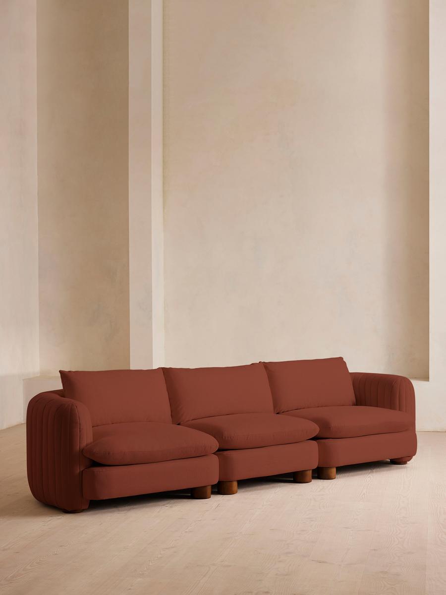 Vivienne Deeper Sit Modular Sofa, Four Seater, Linen, Sienna