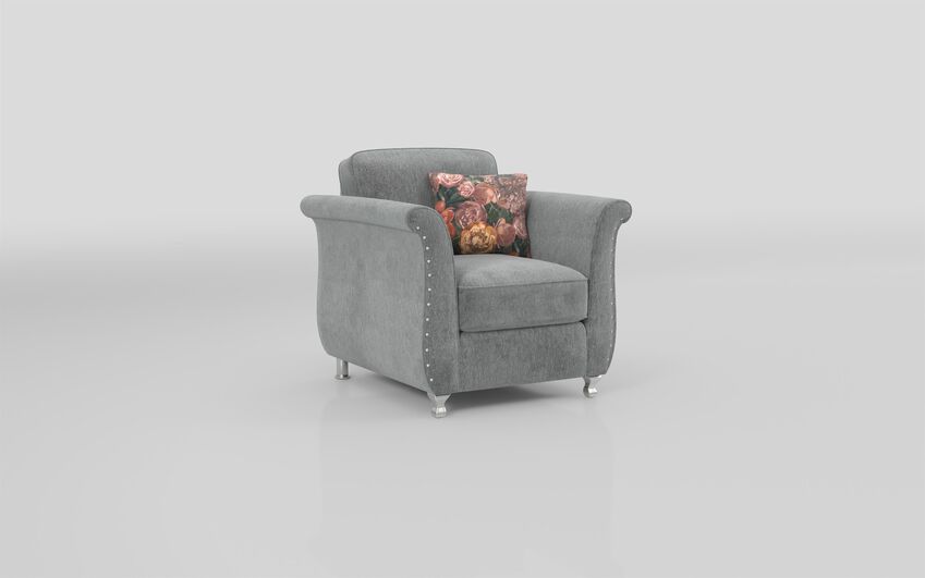 ScS Living Grey Fabric Spark Armchair