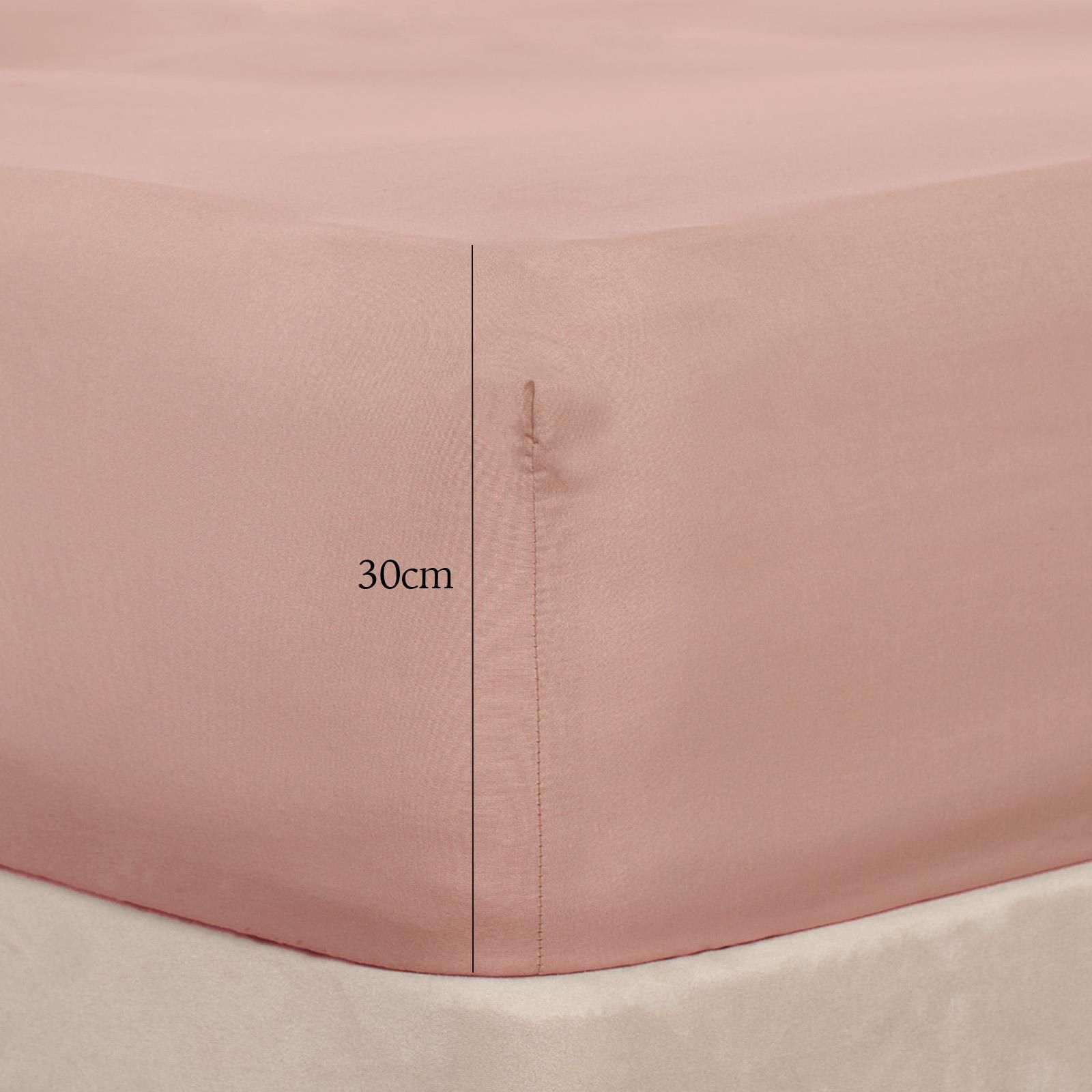 OHS Plain Bed Sheet Microfibre Deep Fitted Soft in Pink | Size: Double Fitted