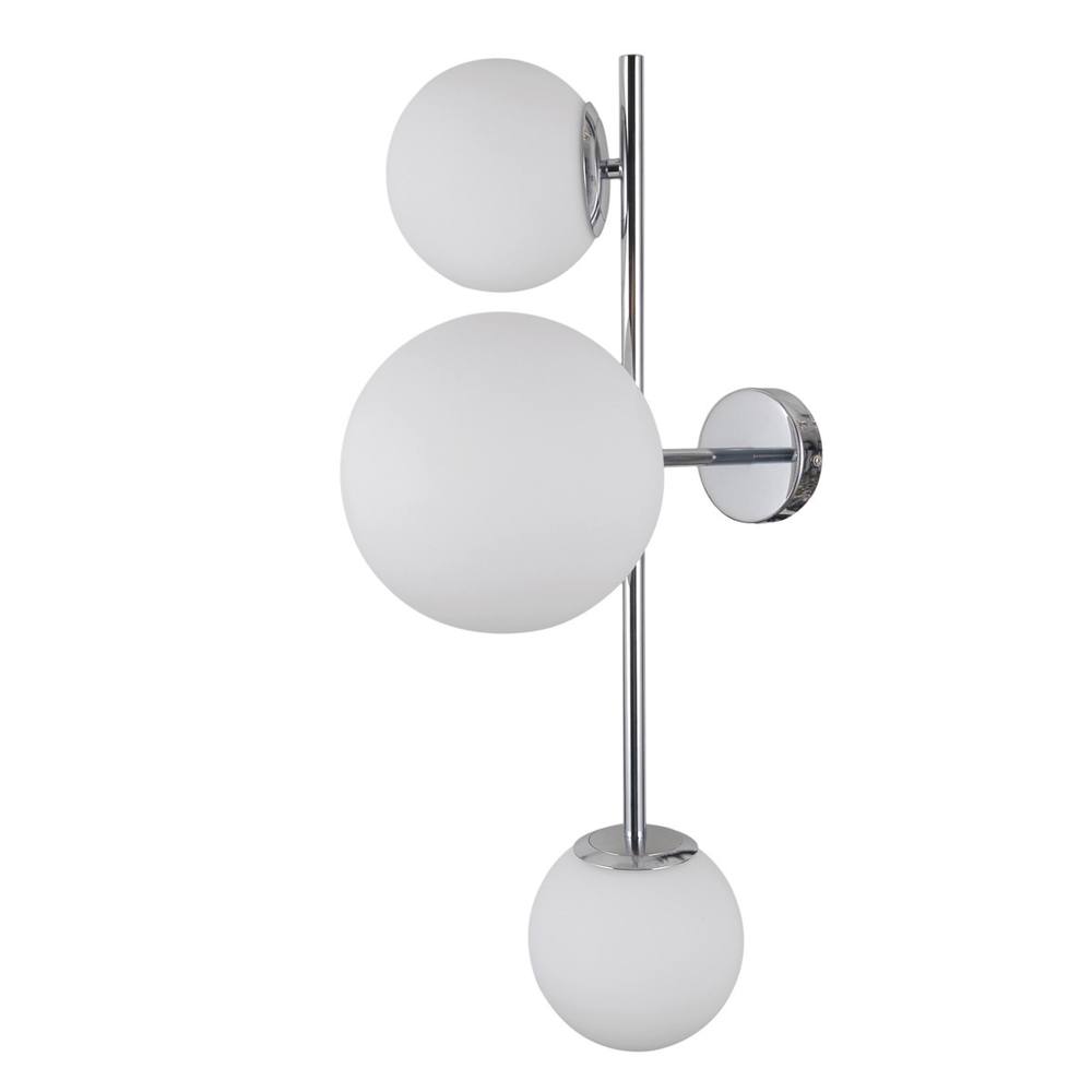 Netlighting Vailante Modern 3 Light Wall Lamp E27+E14 in Silver