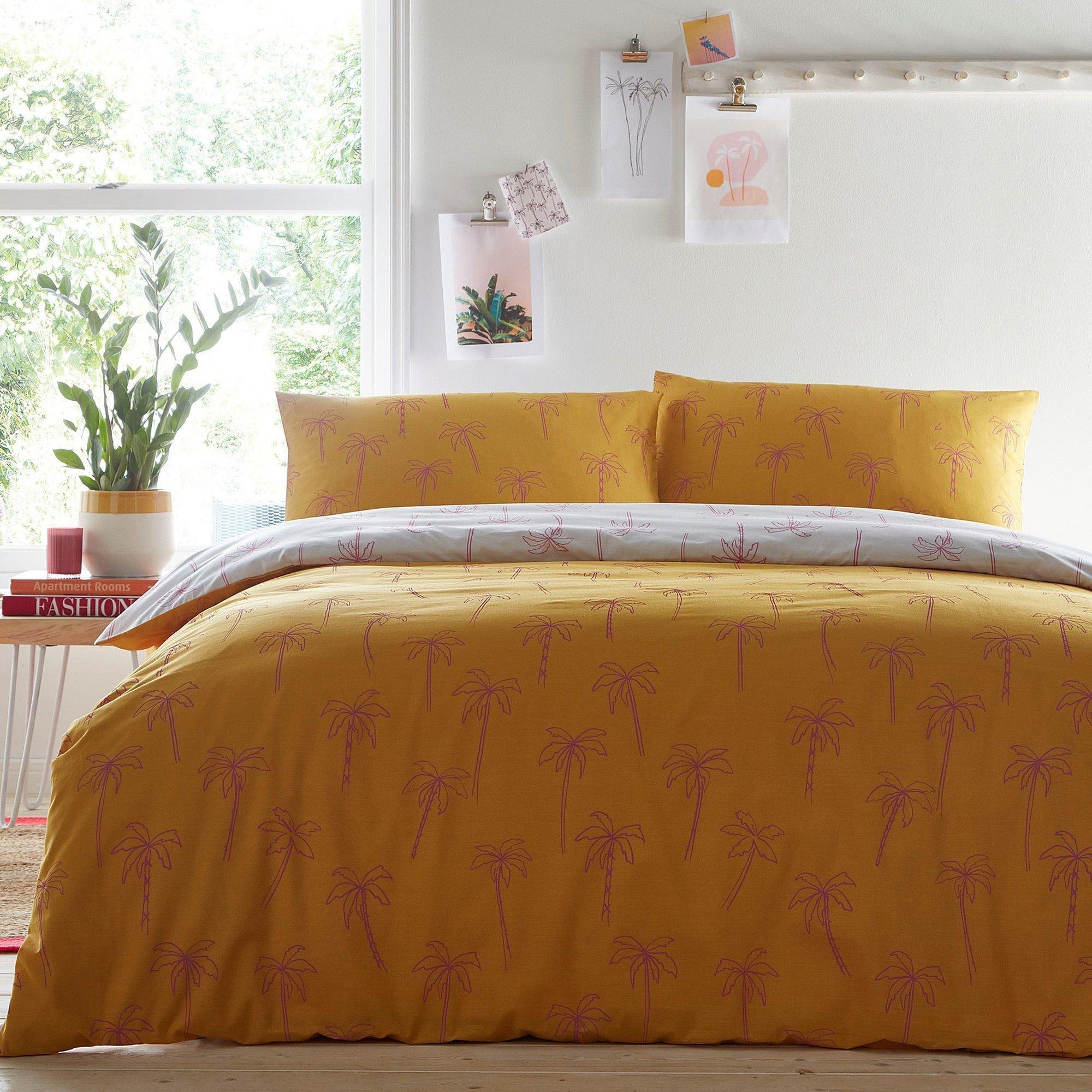 Palm Trees Reversible Double Duvet Set