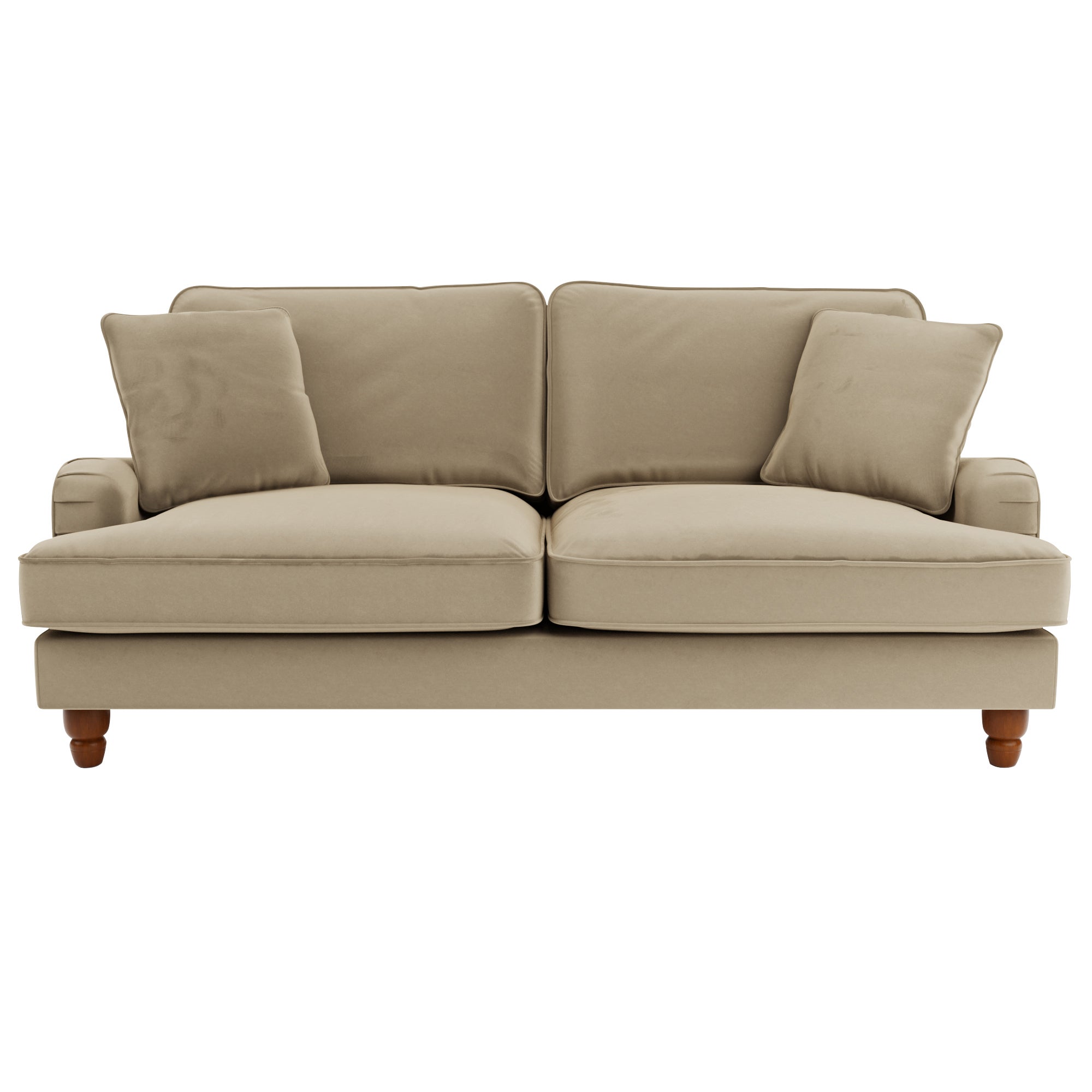 Beatrice Velvet 3 Seater Sofa Brown