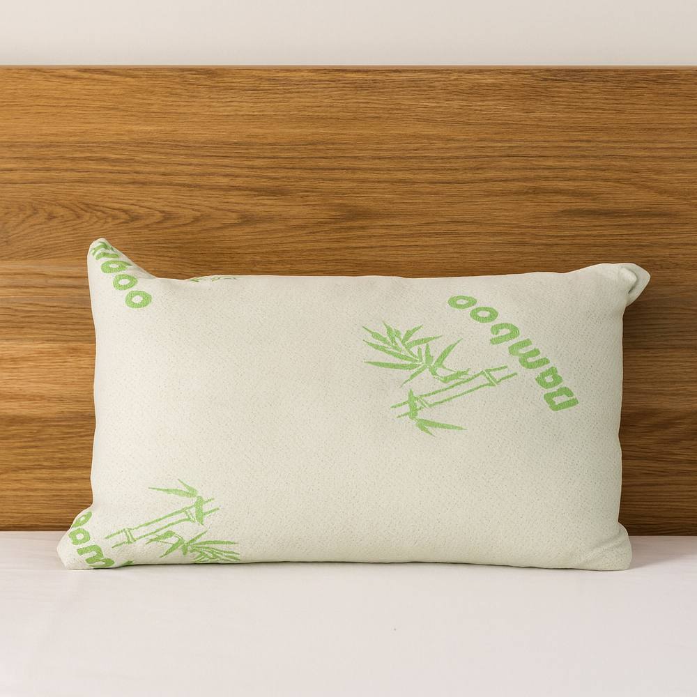 Voltico Bamboo Memory Foam Pillow with Cooling Breathable Cover in Beige