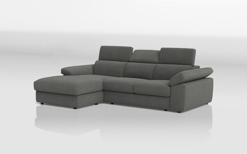 Fabric Quercioli 3 Seater Sofa with Sliding Footrest & Left Hand Facing Storage Lounger