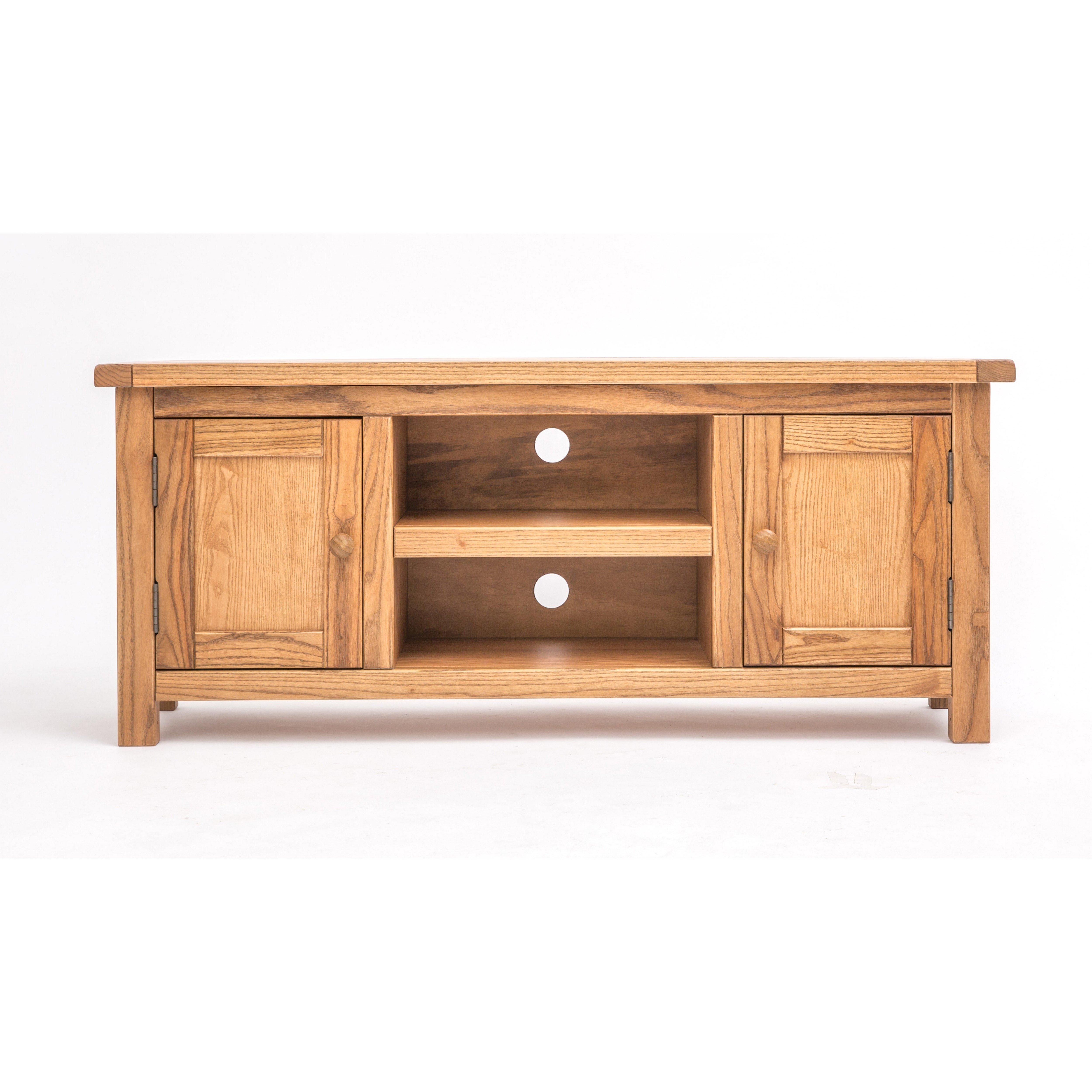 Cabinet Bits Trivento Light Wood 2 Door TV Cabinet Wood Knob in Natural