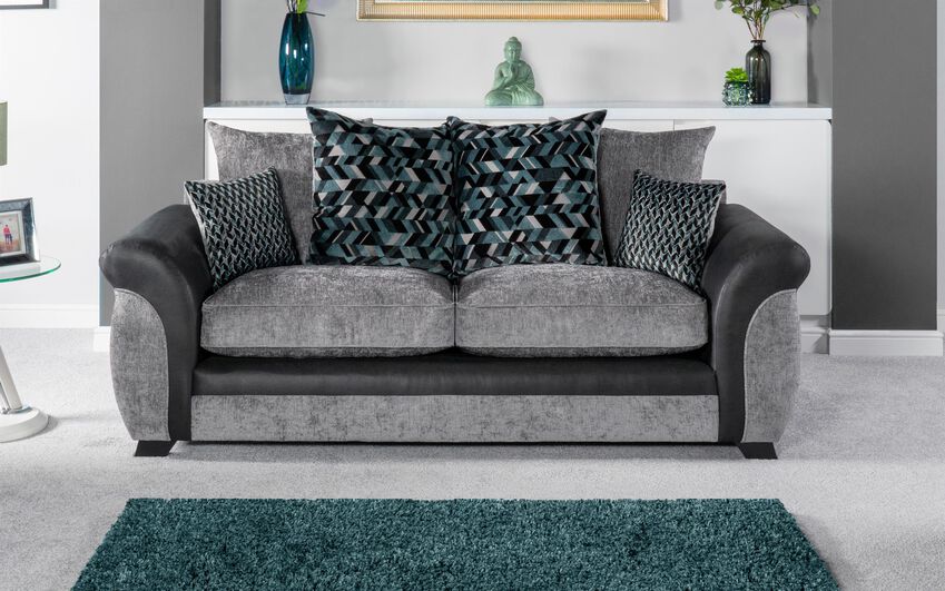 ScS Living Kadie Fabric 3 Seater Scatter Back Sofa