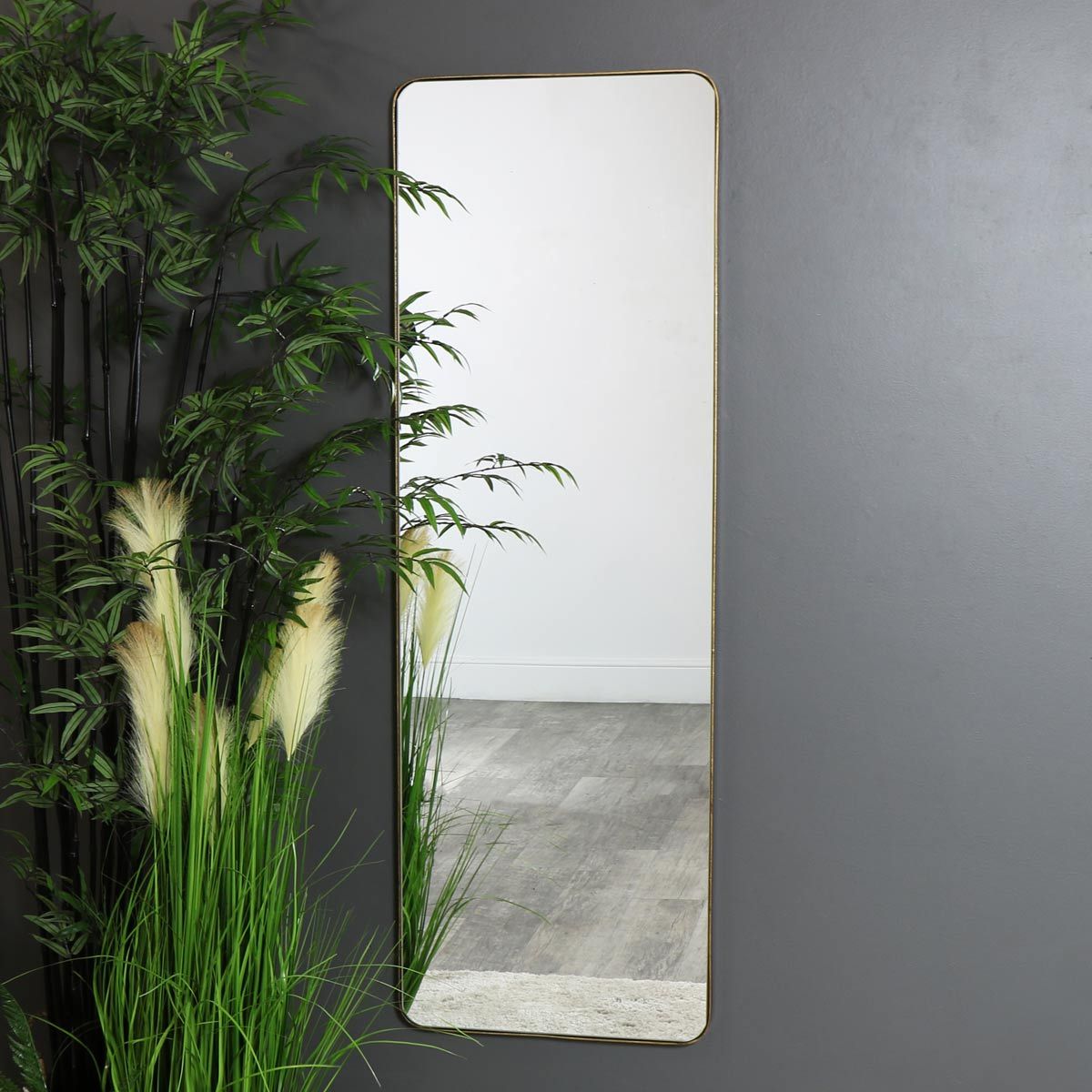 Melody Maison Tall Brushed Gold Wall & Leaner Mirror 47cm X 142cm