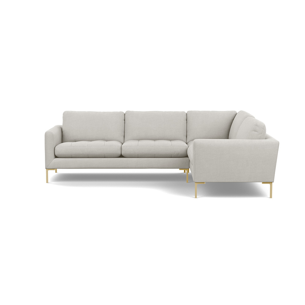 Heal's Eton Right Hand Facing Corner Sofa Capelo Linen-Cotton Sea Salt Brass