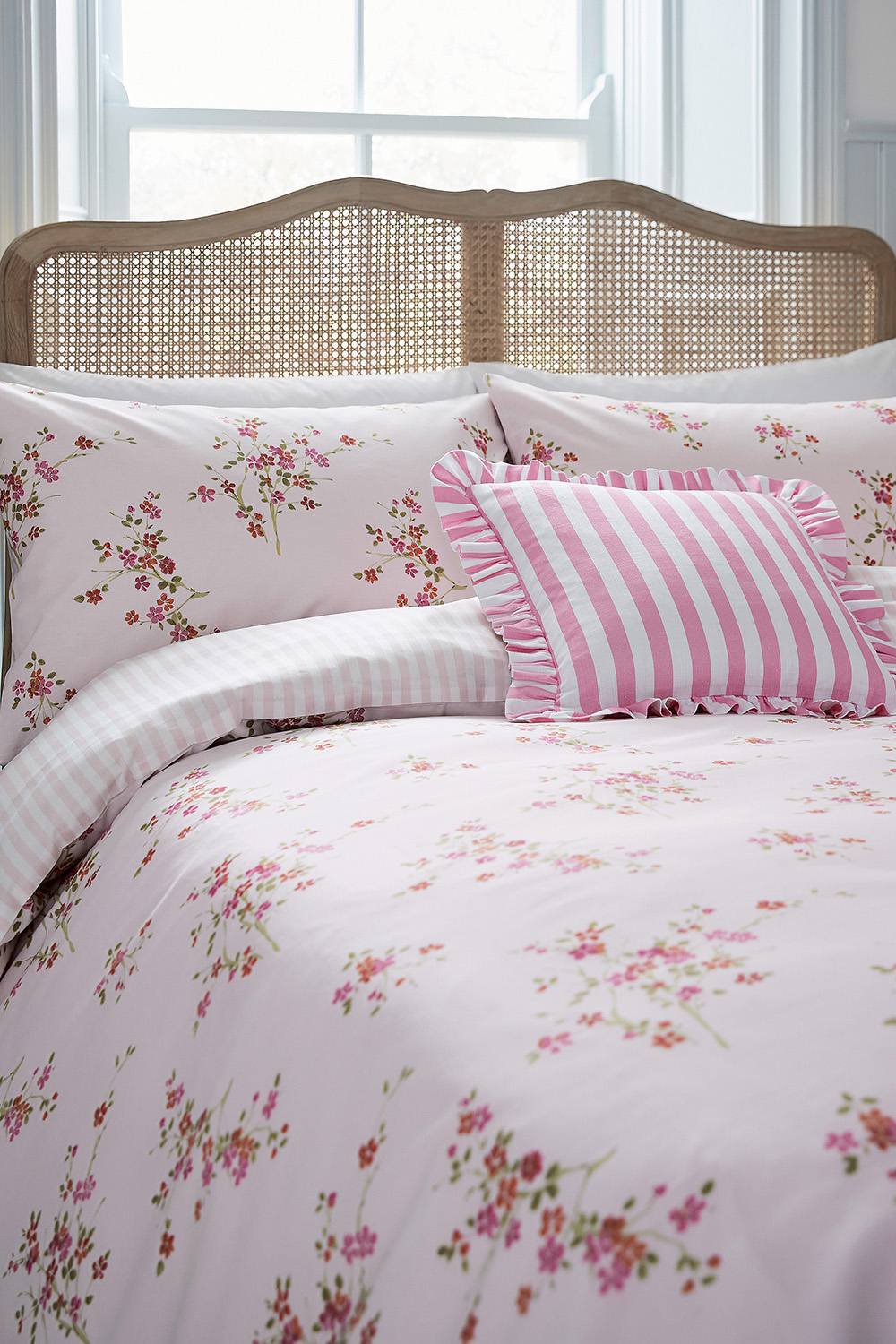 Helena Springfield 'Candy Stripe' Cotton Cushion in Pink 3