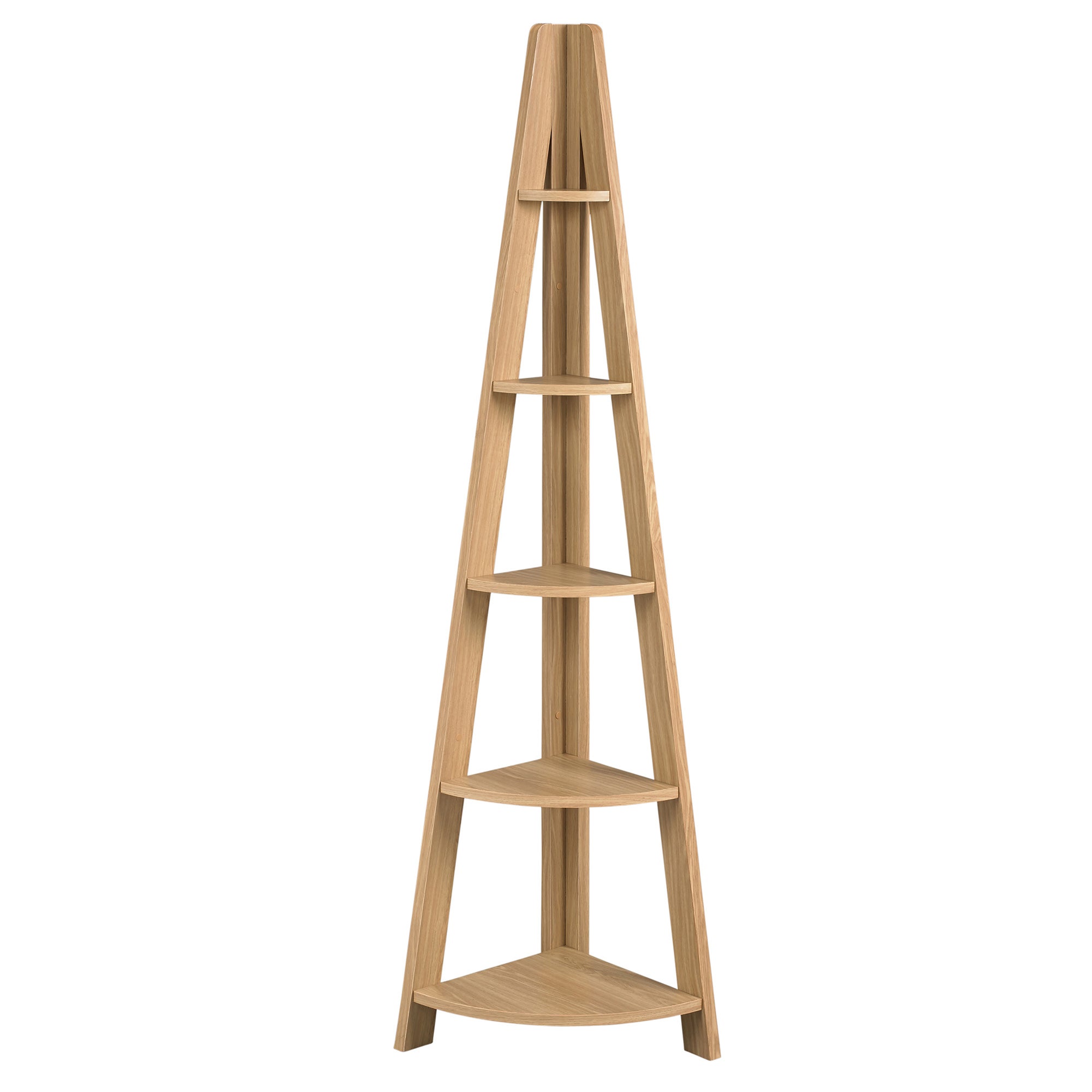Tiva Corner Ladder Shelf Brown