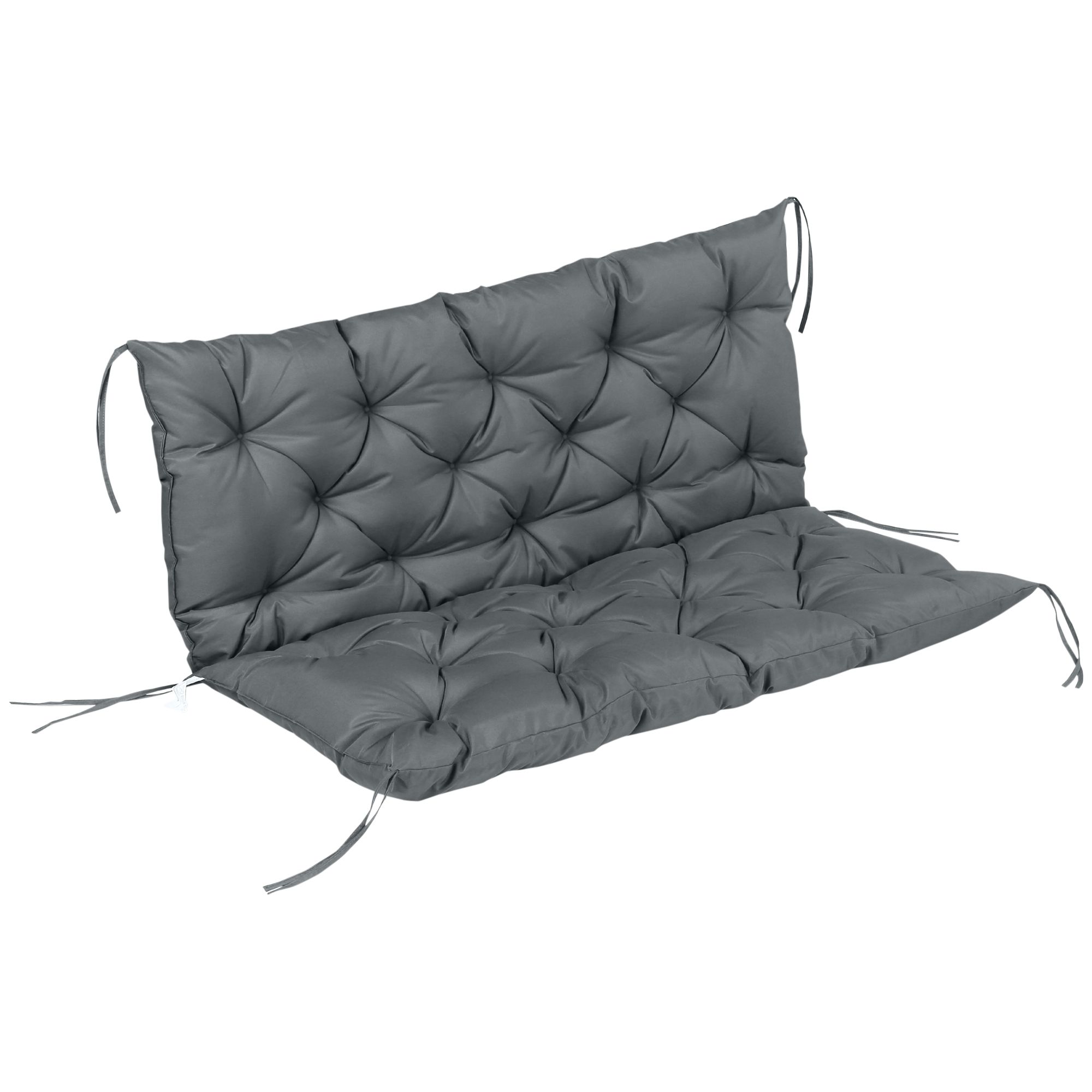 OUTSUNNY Garden Bench Cushion 2 Seater Swing Chair Seat Pad for Indoor & Outdoor Use in Dark Grey