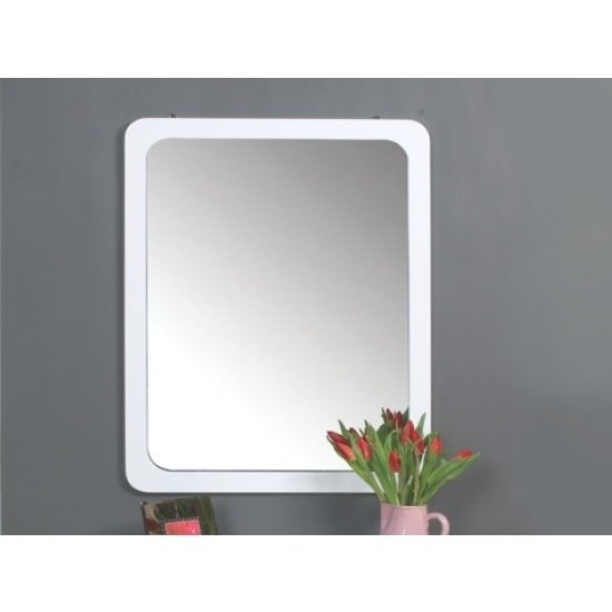Norset Modern Wall Mirror Rectangular In White Gloss