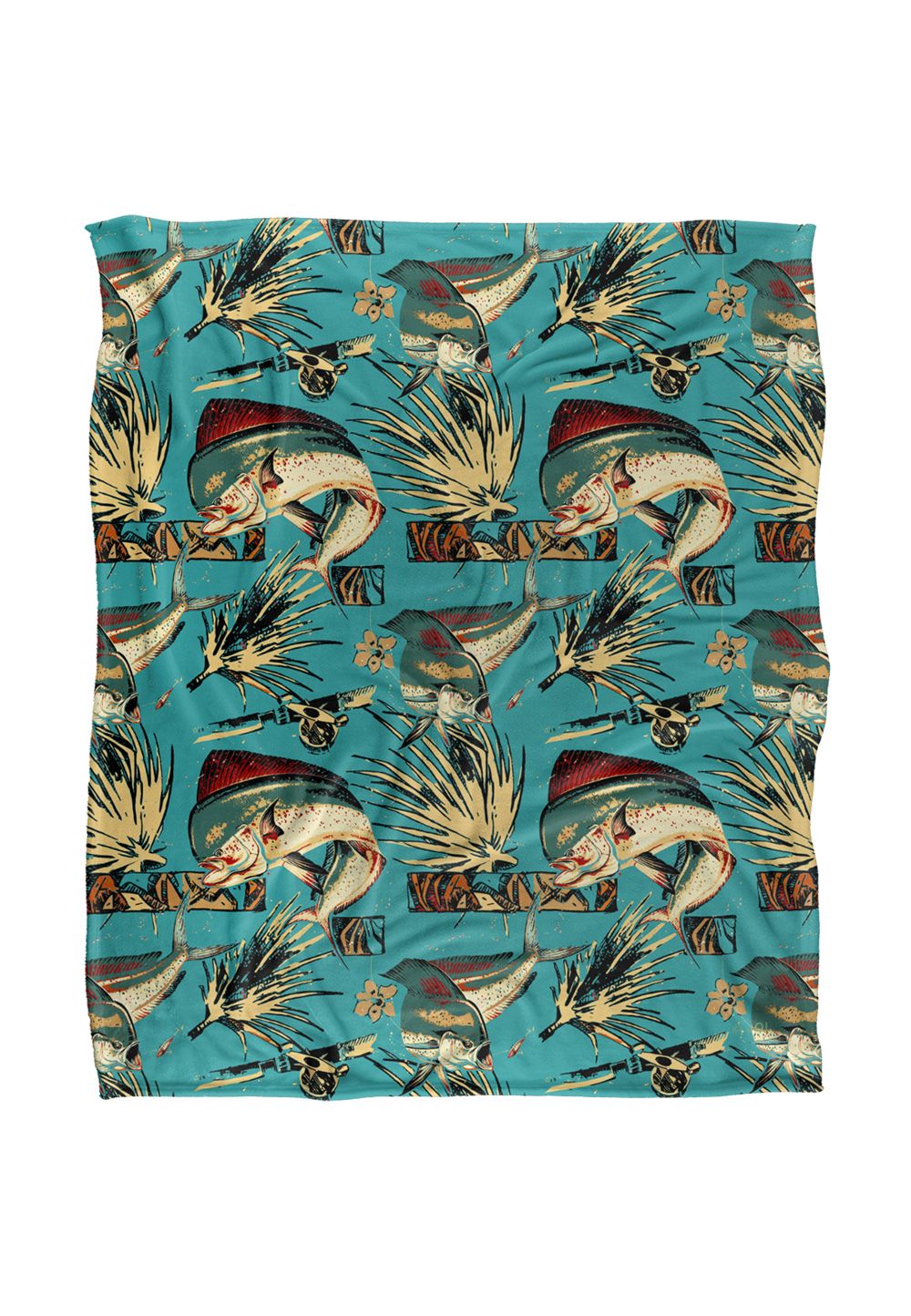 JQ Licensing Jl-Jp-Jq Dorado Fishing Tiki Silky Touch Super Soft Throw Blanket 152 X 127 cm in White