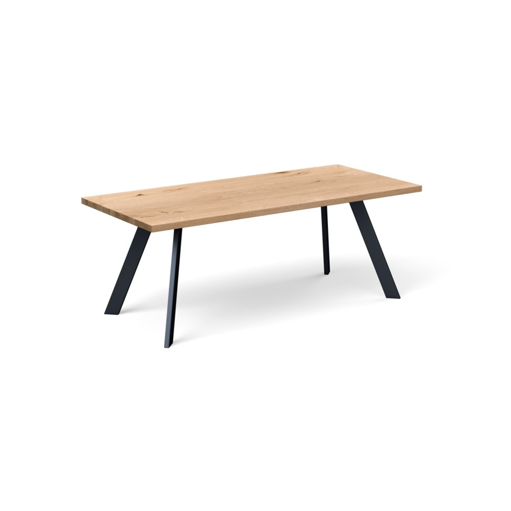 Heal's Madrid Table 280x100cm Blonde Oak Straight Edge Filled