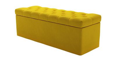 Valentin Storage Bench in Canary Cotton Matt Velvet - sofa.com