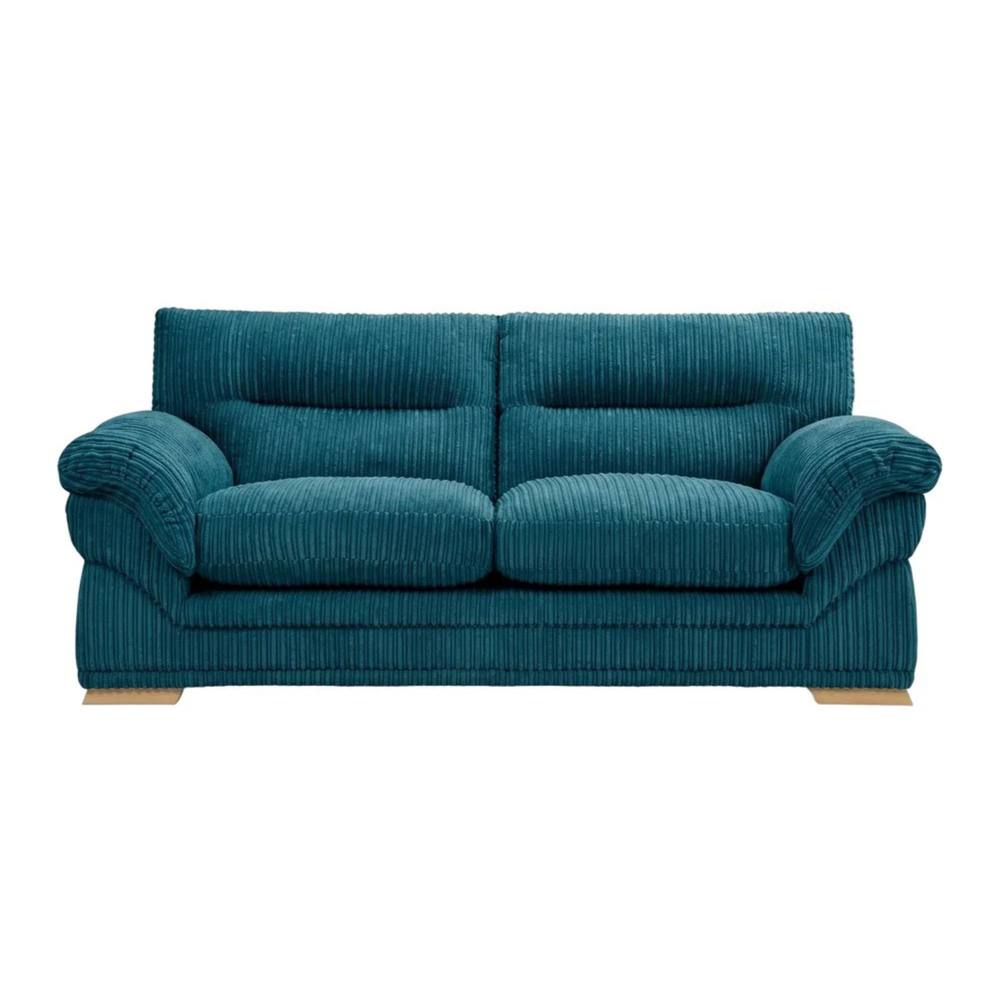 Bliss Furniture Amalfi 3 Seater Claude Sofa Modern Plush Fabric in Blue