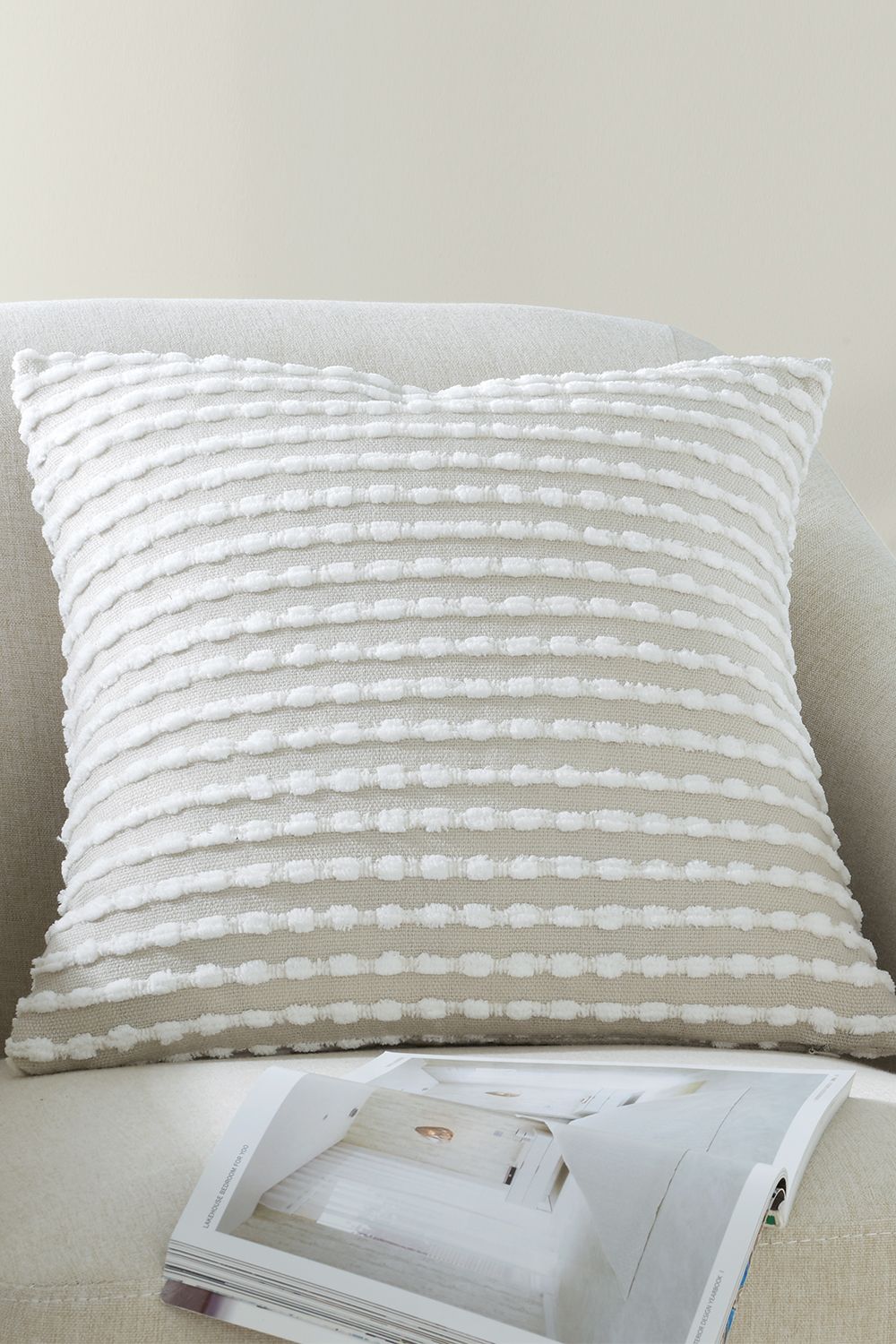 Catherine Lansfield 'Stab Stitch' Cushion in Natural