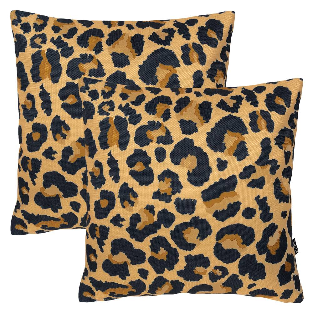 icon 2 Pack Cushion 43x43 Kyoto Fabric, New Leopard Print