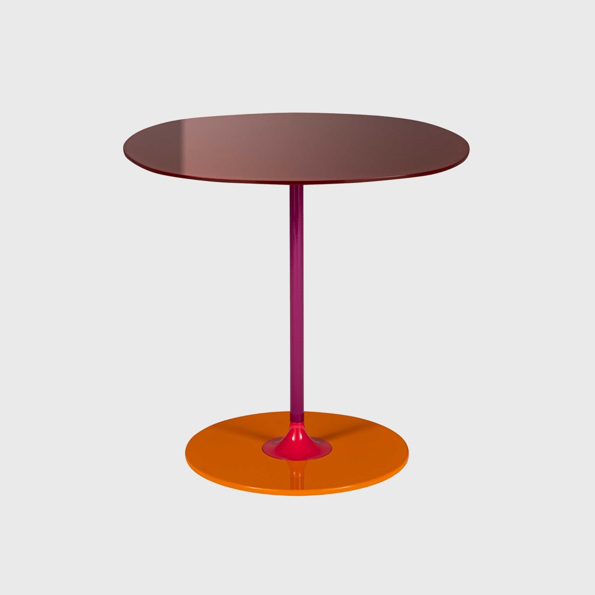 Kartell Thierry Side Table 45x45x45 Burgundy, Round, Red Glass | Barker & Stonehouse