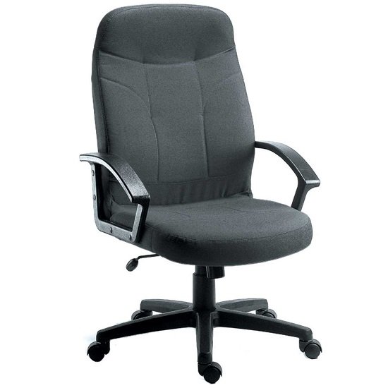 Kenton Fabric Executive Office Chair In Charcoal With Castors