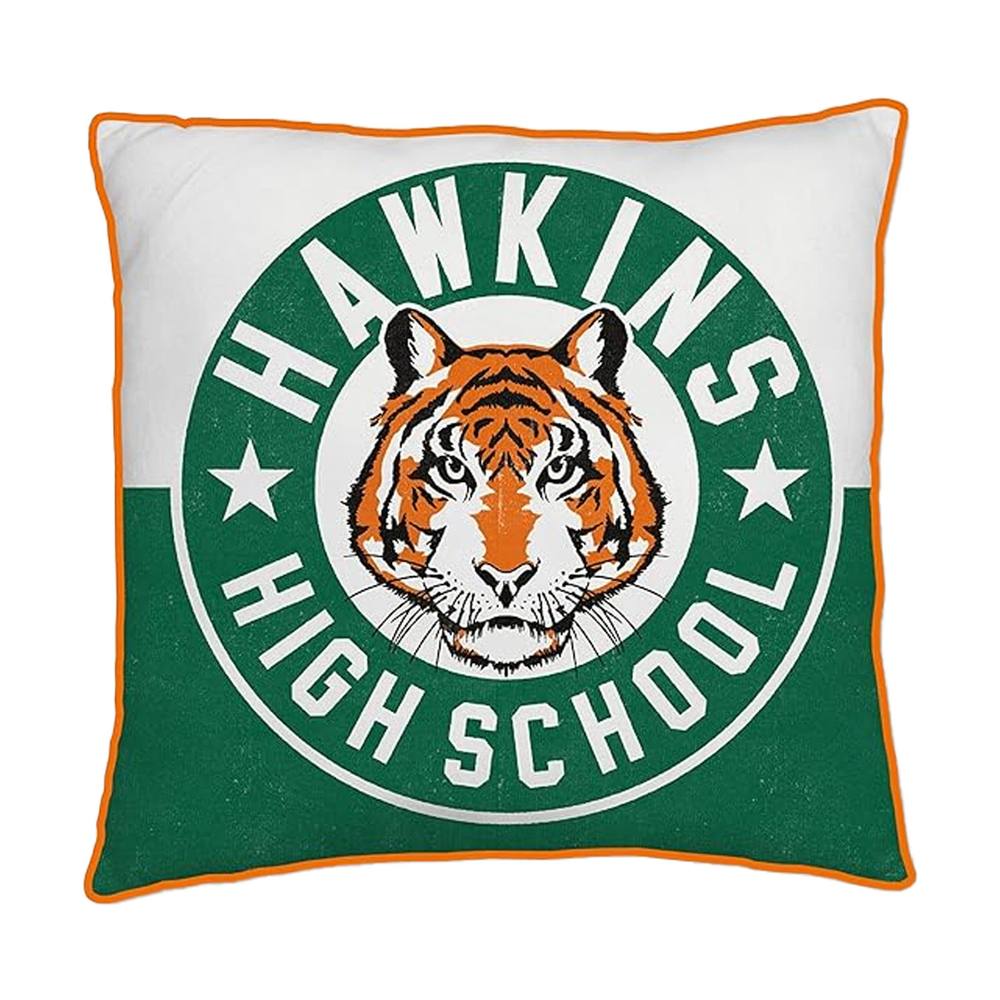 Stranger Things Tigers Square Filled Cushion in Green
