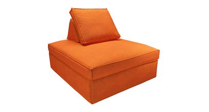 Harry Large Pouffe with bolster cushion in Paprika Smart Velvet - sofa.com